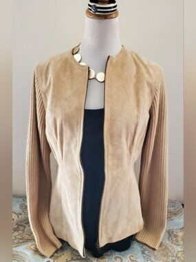 Preswick & Moore Vintage Suede Leather Sweater Jacket 8